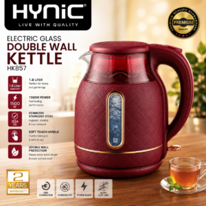ELECTRIC DOUBLE WALL GLASS KETTLE 1.8L (HK857)