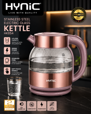 STAINLESS STEEL ELECTRIC GLASS KETTLE 1.8L (HK854)