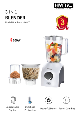 3IN1 BLENDER UNBREAKABLE JAR 650W (HB975)