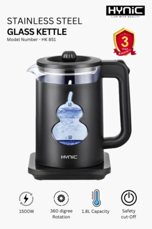 STAINLESS STEEL ELECTRIC GLASS KETTLE 1.8L (HK851)