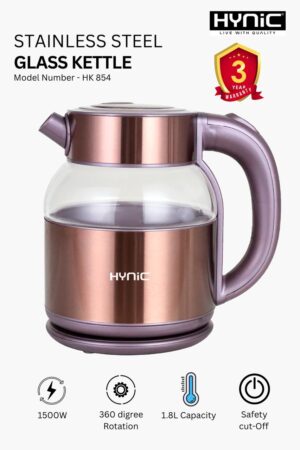 STAINLESS STEEL ELECTRIC GLASS KETTLE 1.8L (HK854)