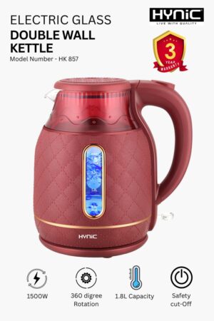 ELECTRIC DOUBLE WALL GLASS KETTLE 1.8L (HK857)