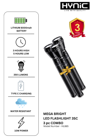 LED FLASHLIGHT 3SC 3PC COMBO
