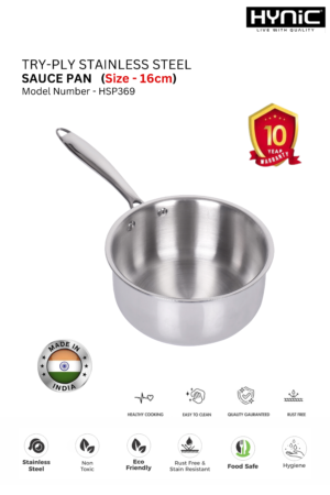 TRI-PLY STAINLESS STEEL  SAUCE PAN  16″ (HCR369)